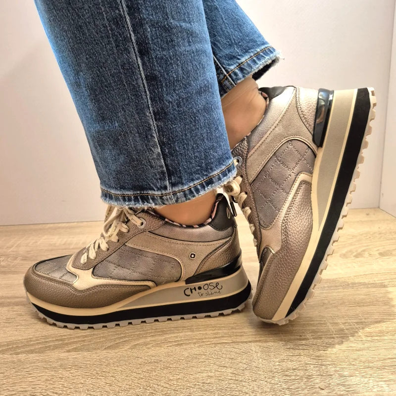 PANTOFI CASUAL DAMA ANEKKE 41390-447 GREJ METALIC