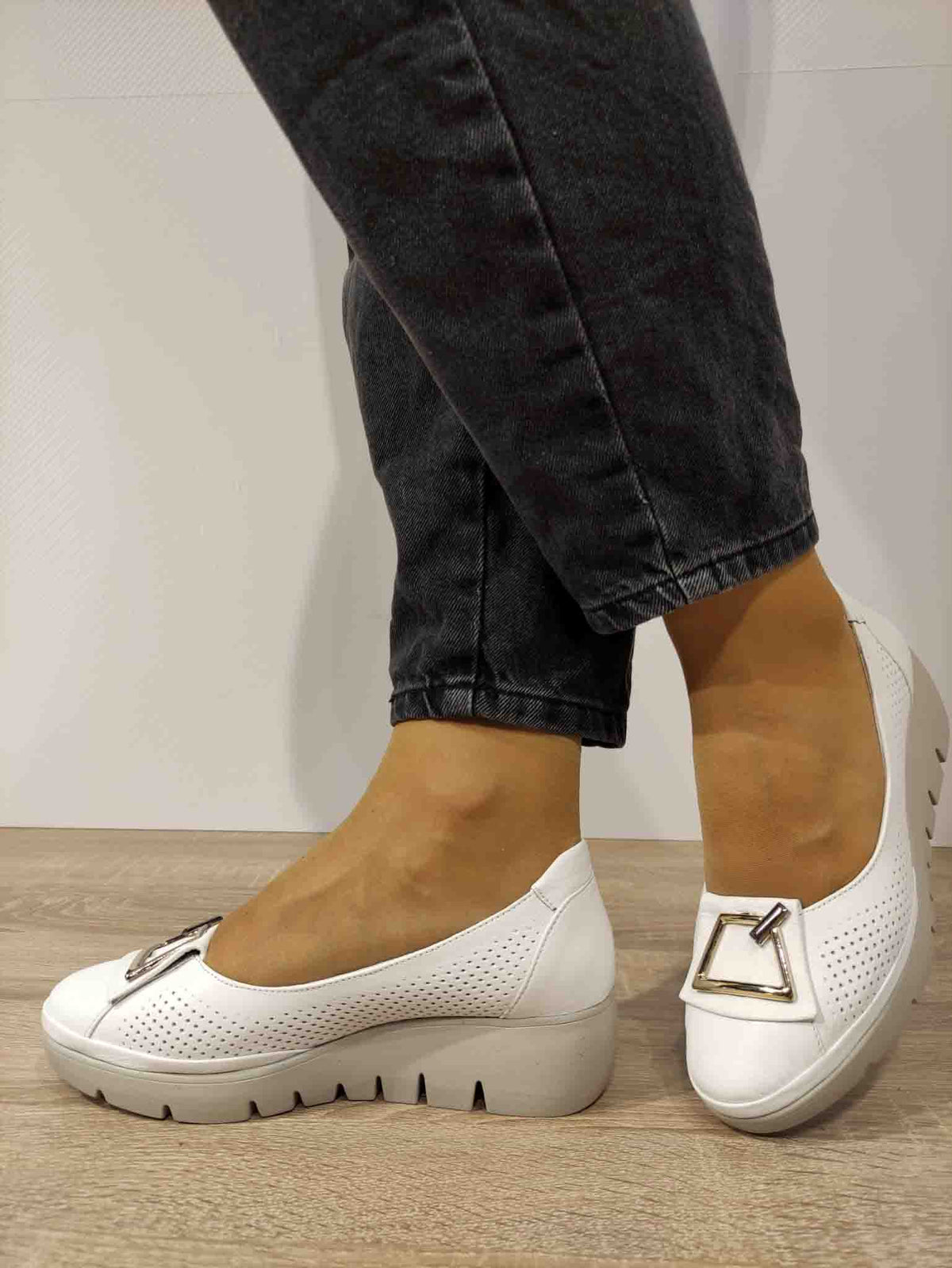PANTOFI CASUAL DAMA ANNA VIOTTI 5356 ALBI - imagine 6