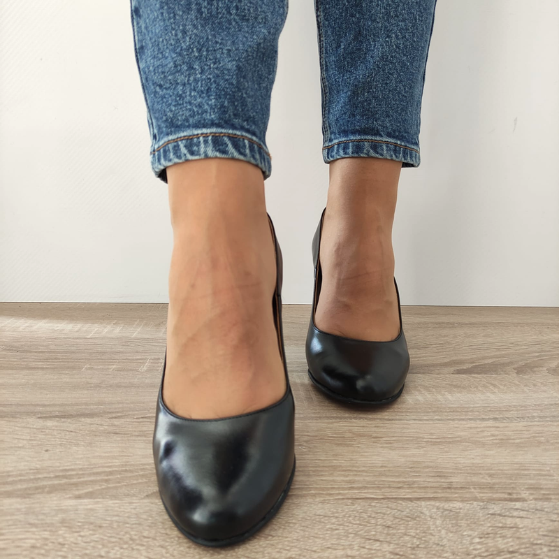 Pantofi Eleganți Damă ANTONIO 23336 Negru – Piele Naturală – vedere 3