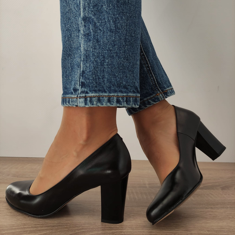 Pantofi Eleganți Damă ANTONIO 23336 Negru – Piele Naturală – vedere 4