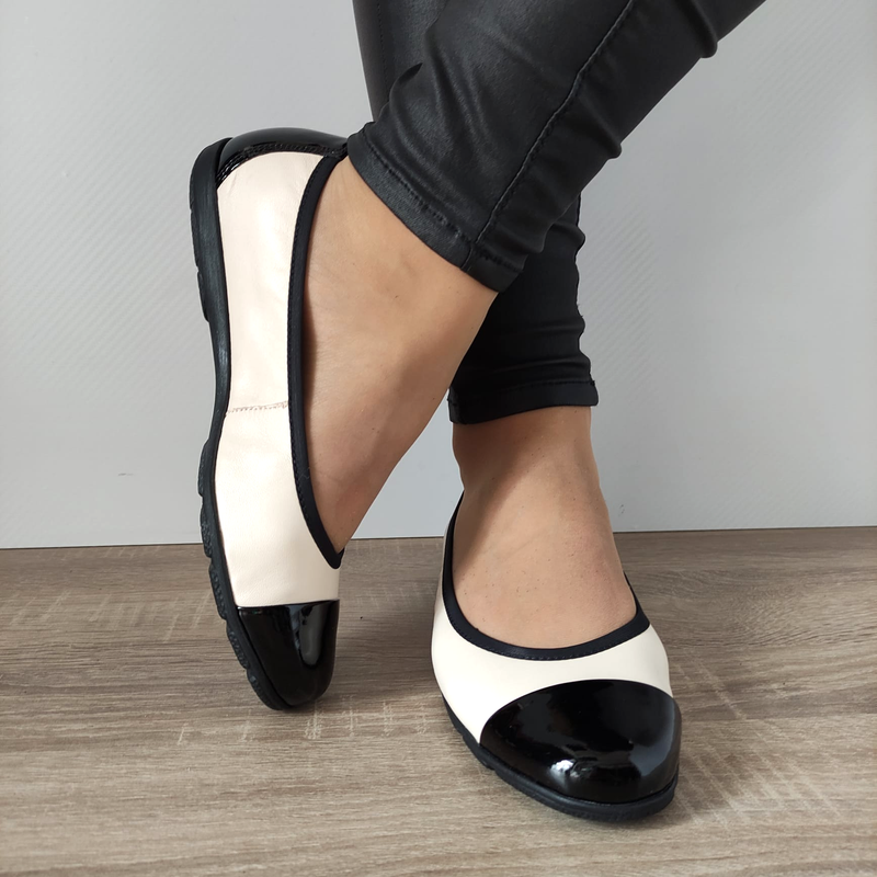 PANTOFI CASUAL DAMA CAPRICE 22152-28 BEJ + NEGRU LAC - imagine 5