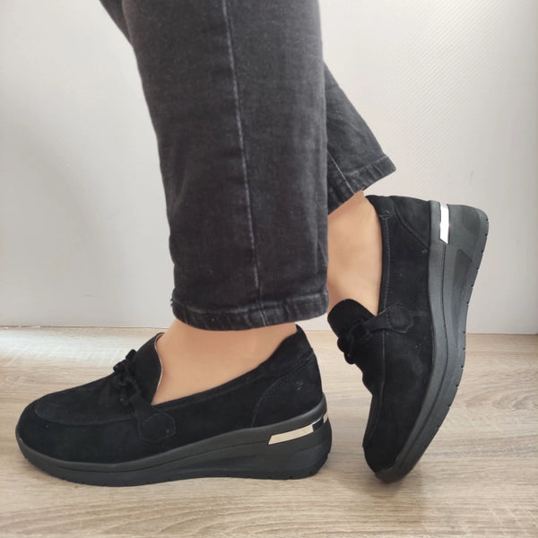 PANTOFI CASUAL DAMA CAPRICE 24301-43 NEGRI VELUR - imagine 2