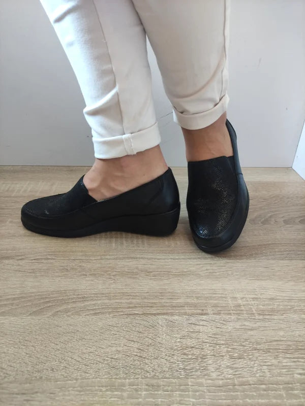 PANTOFI CASUAL DAMA CAPRICE 24352-45 033 NEGRI + REPTIL - imagine 4