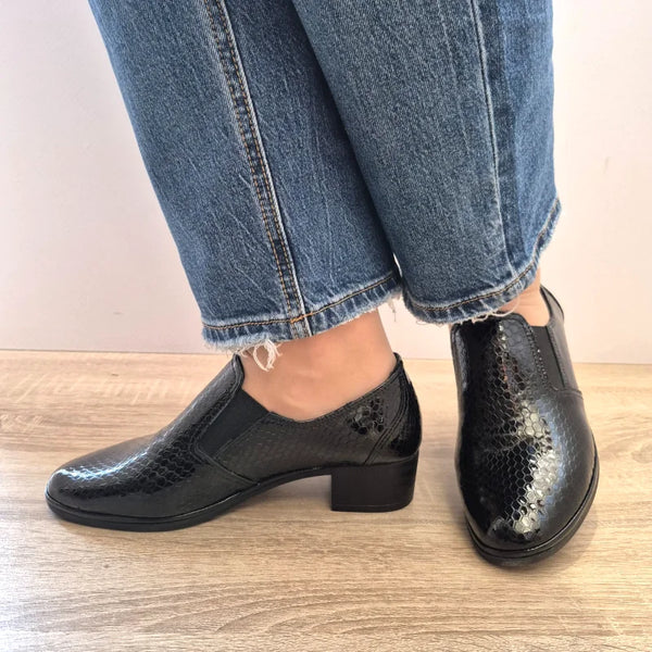 PANTOFI CASUAL DAMA DOGATI 017 340 NEGRI CROCO - imagine 3