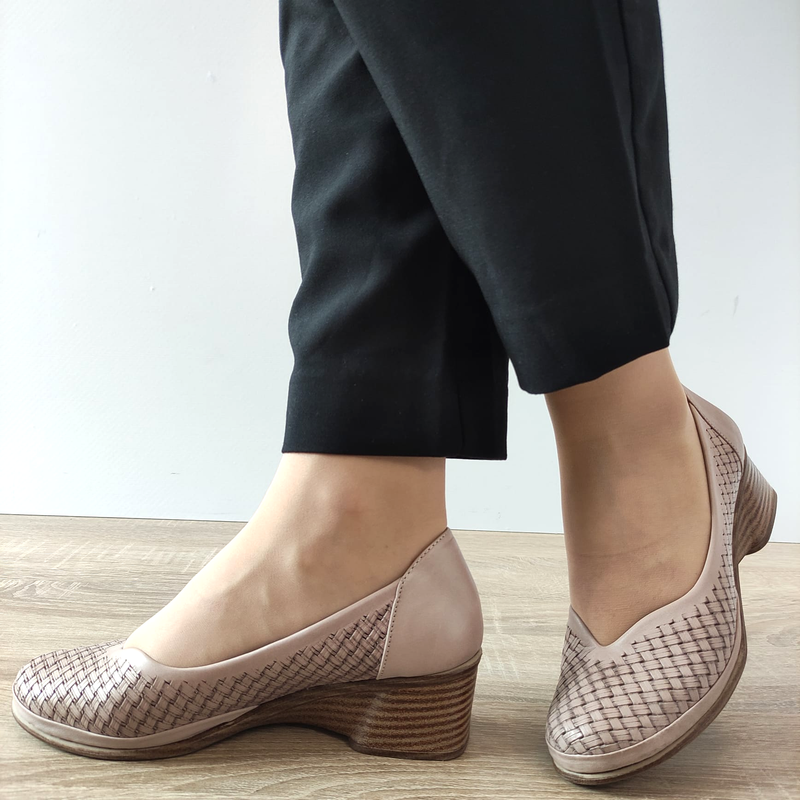 PANTOFI CASUAL DAMA DOGATI 101-05 ROZ NUDE VIZON - imagine 3
