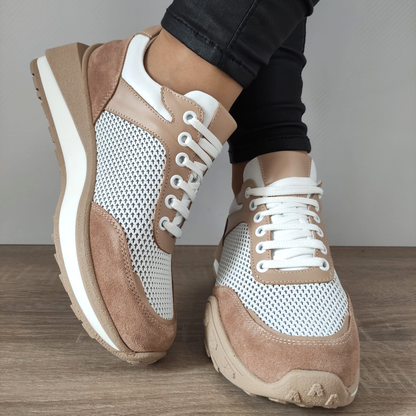 PANTOFI CASUAL DAMA DOGATI 70826 G2077-01157 ALBI + BEJ VELUR