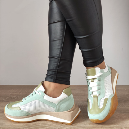 PANTOFI CASUAL DAMA DOGATI 70832 G1477-01 ALBI + VERNIL