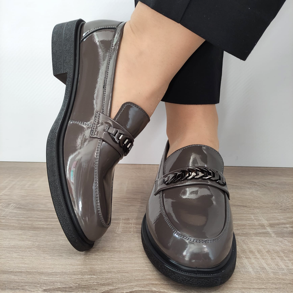 PANTOFI CASUAL DAMA FORMAZIONE 30025L GRI LAC - imagine 4