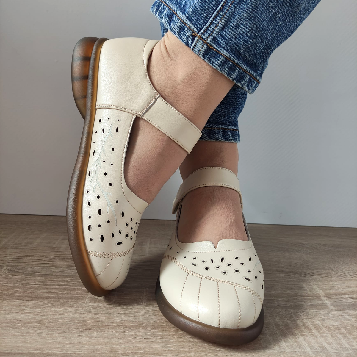 PANTOFI CASUAL DAMA FORMAZIONE 31682 CREM - imagine 3