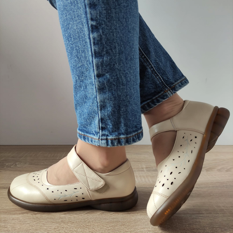 PANTOFI CASUAL DAMA FORMAZIONE 31682 CREM - imagine 5