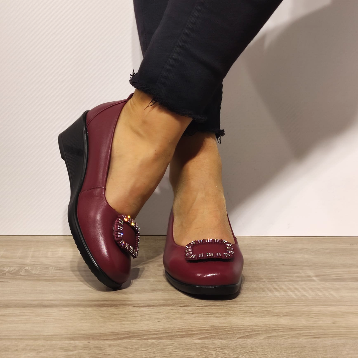 PANTOFI CASUAL DAMA FORMAZIONE 85-13 BORDO - imagine 5