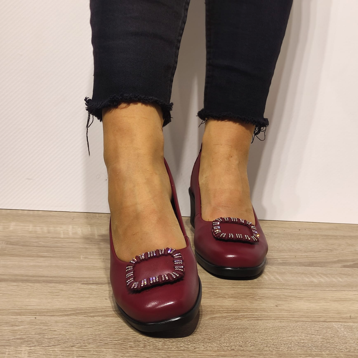 PANTOFI CASUAL DAMA FORMAZIONE 85-13 BORDO - imagine 6