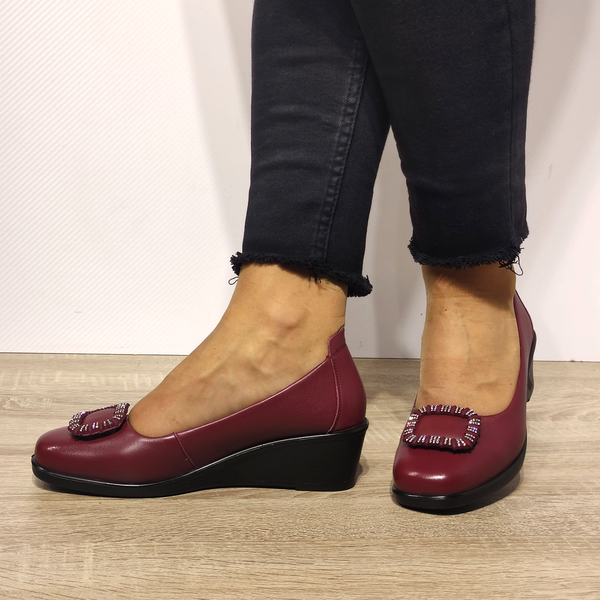 PANTOFI CASUAL DAMA FORMAZIONE 85-13 BORDO - imagine 3