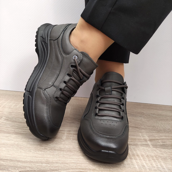 PANTOFI CASUAL DAMA FORMAZIONE N503 GRI ÎNCHIS - imagine 4