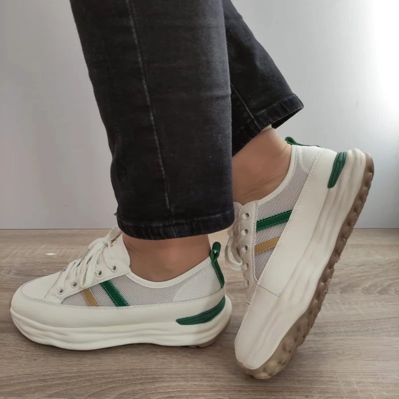PANTOFI CASUAL DAMA FRANCO GERARDO 18002-8 ALBI CU VERDE - imagine 2