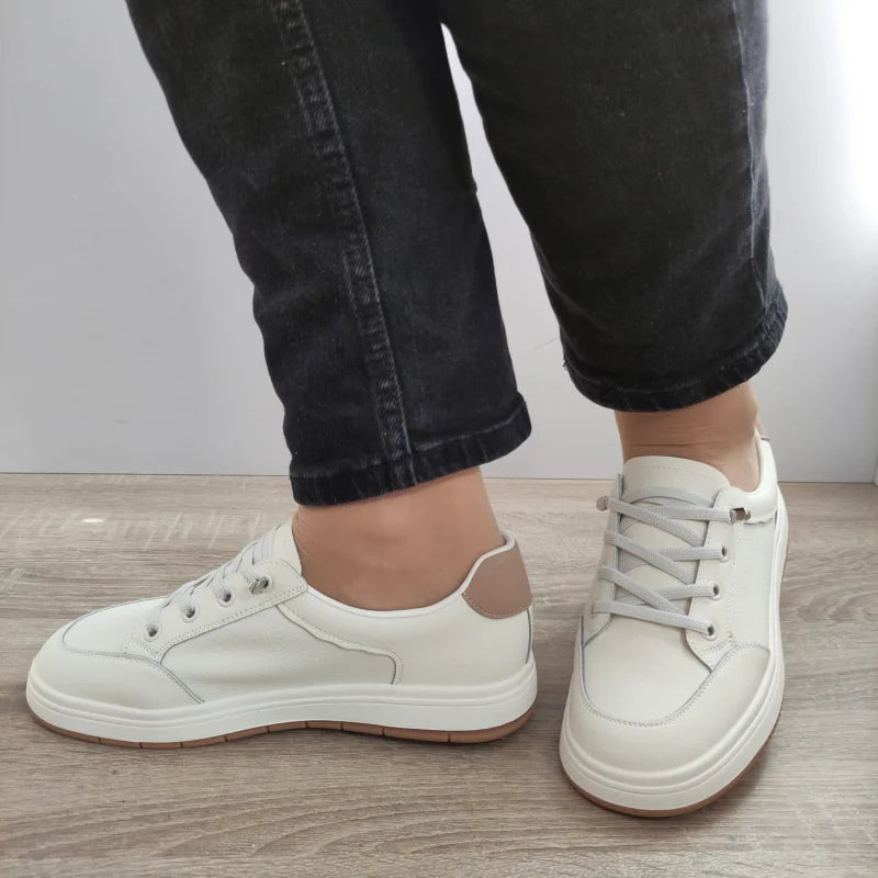 PANTOFI CASUAL DAMA FRANCO GERARDO 8196-8 CREM + APRICOT - imagine 2