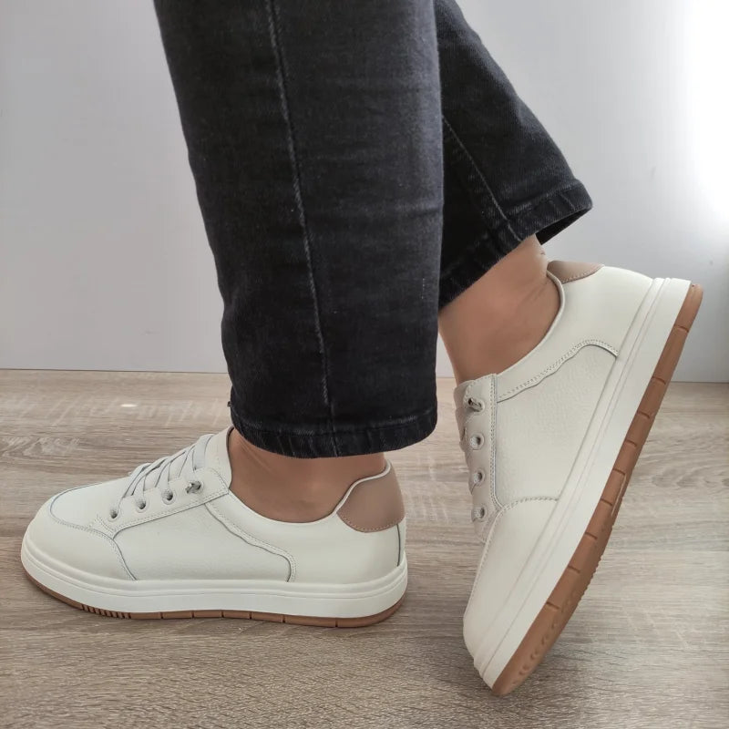 PANTOFI CASUAL DAMA FRANCO GERARDO 8196-8 CREM + APRICOT - imagine 3
