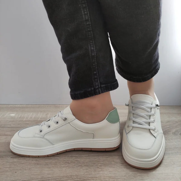 PANTOFI CASUAL DAMA FRANCO GERARDO 8196-8 CREM + VERNIL - imagine 3