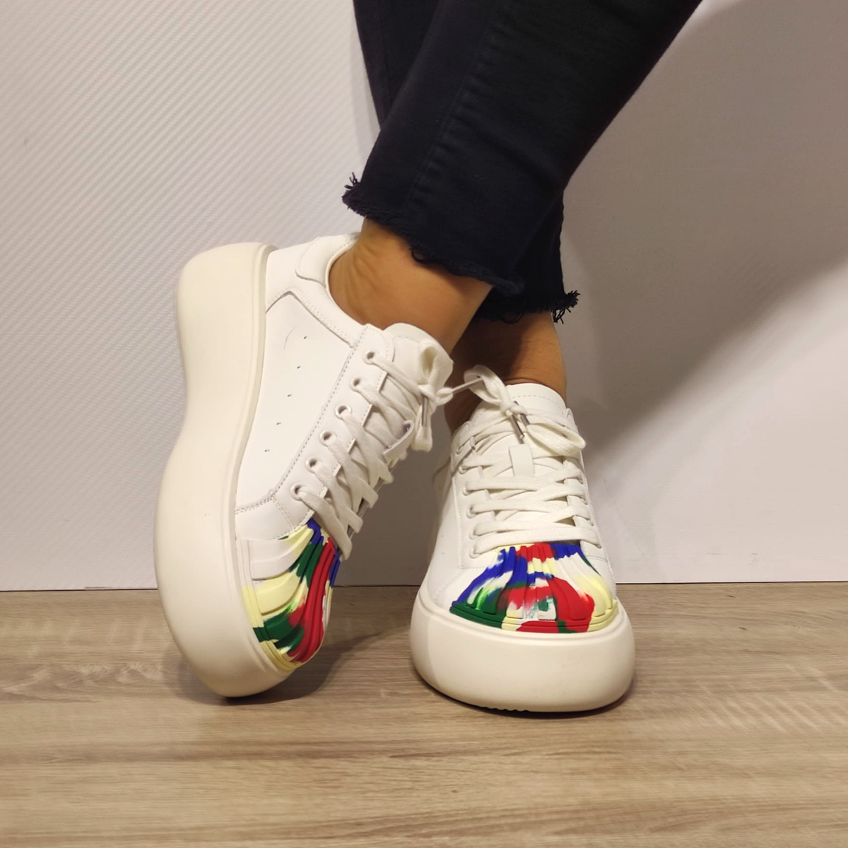 PANTOFI CASUAL DAMA FRANCO GERARDO 88135 ALBI + COLOR - imagine 4