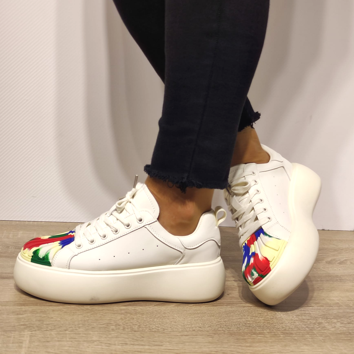 PANTOFI CASUAL DAMA FRANCO GERARDO 88135 ALBI + COLOR - imagine 6