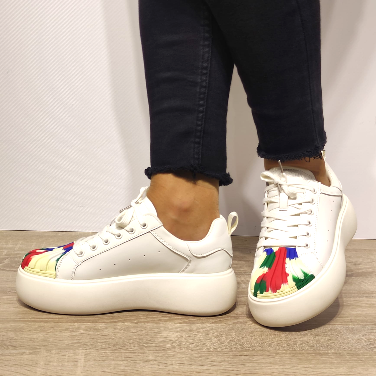 PANTOFI CASUAL DAMA FRANCO GERARDO 88135 ALBI + COLOR - imagine 2