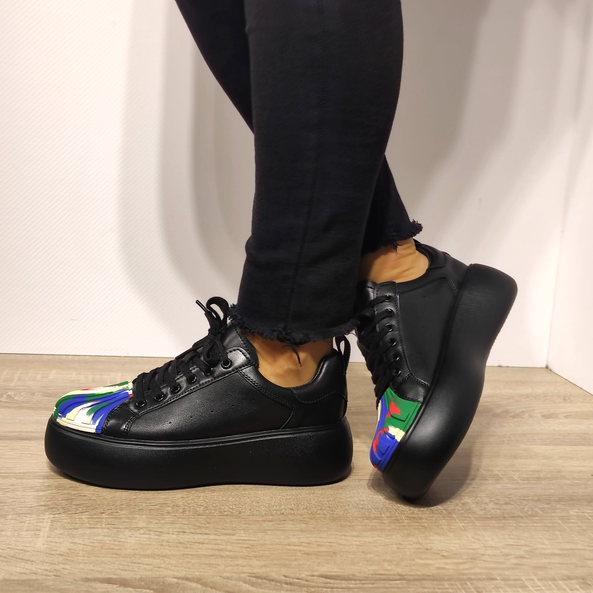 PANTOFI CASUAL DAMA FRANCO GERARDO 88135 NEGRI + COLOR - imagine 6