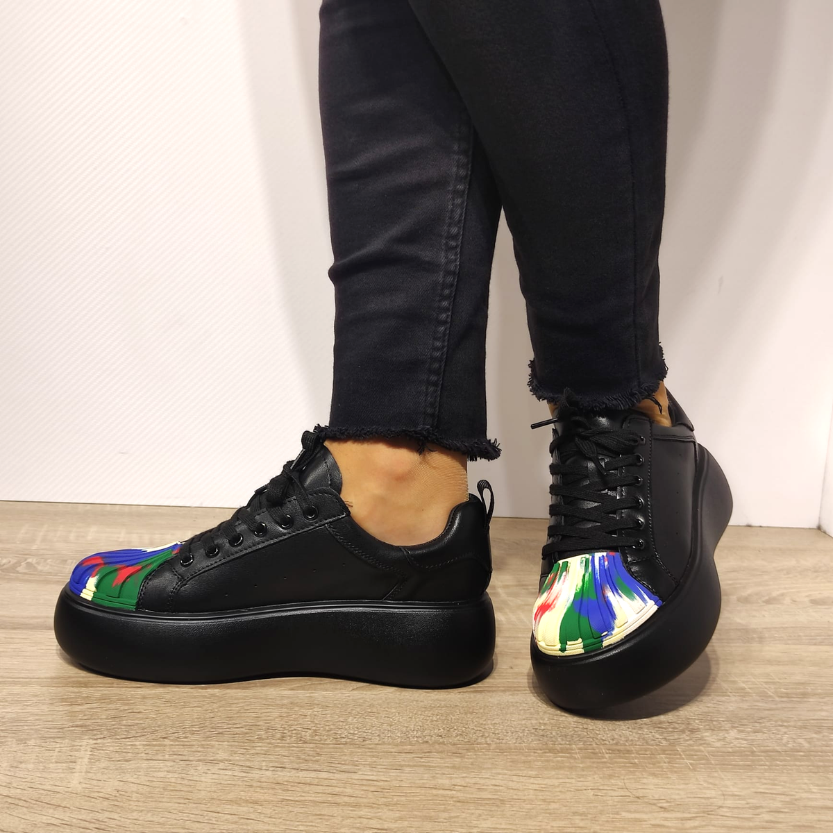 PANTOFI CASUAL DAMA FRANCO GERARDO 88135 NEGRI + COLOR - imagine 7