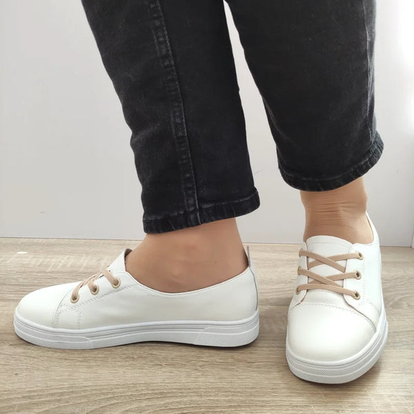 PANTOFI CASUAL DAMA FRANCO GERARDO 88727 ALBI CU BEJ - imagine 4