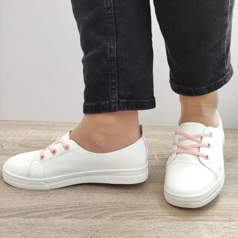 PANTOFI CASUAL DAMA FRANCO GERARDO 88727 ALBI CU ROZ - imagine 2