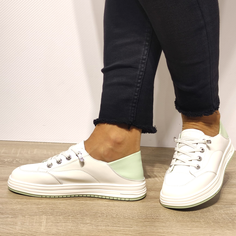 PANTOFI CASUAL DAMA FRANCO GERARDO 89198-8 ALBI + VERNIL - imagine 2