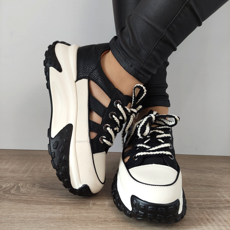 PANTOFI CASUAL DAMA FRANCO GERARDO 9071-1 NEGRI + BEJ - imagine 5