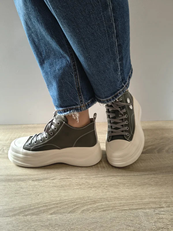 PANTOFI CASUAL DAMA FRANCO GERARDO KM3817 KHAKI - imagine 8