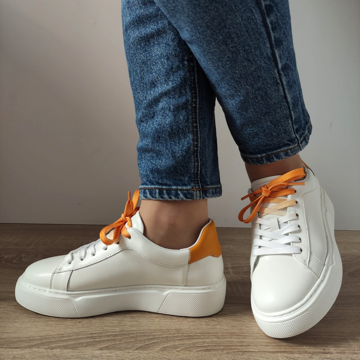 PANTOFI CASUAL DAMA FRANCO GERARDO RB2235-10 ALBI CU GALBEN - imagine 2