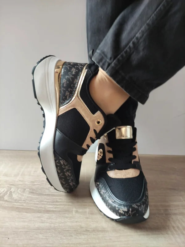 PANTOFI CASUAL DAMA JOMIX WSC250524-1 NEGRI CU GREJ