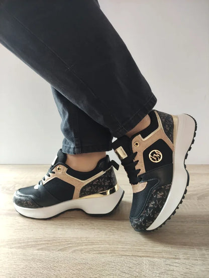 PANTOFI CASUAL DAMA JOMIX WSC250524-1 NEGRI CU GREJ