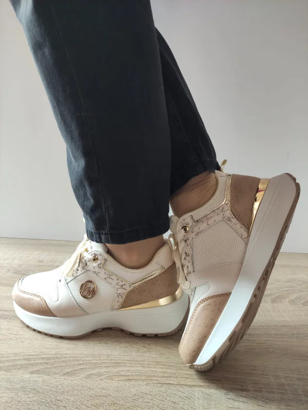 PANTOFI CASUAL DAMA JOMIX WSC250524-7 BEJ DESCHIS CU GREJ - imagine 3