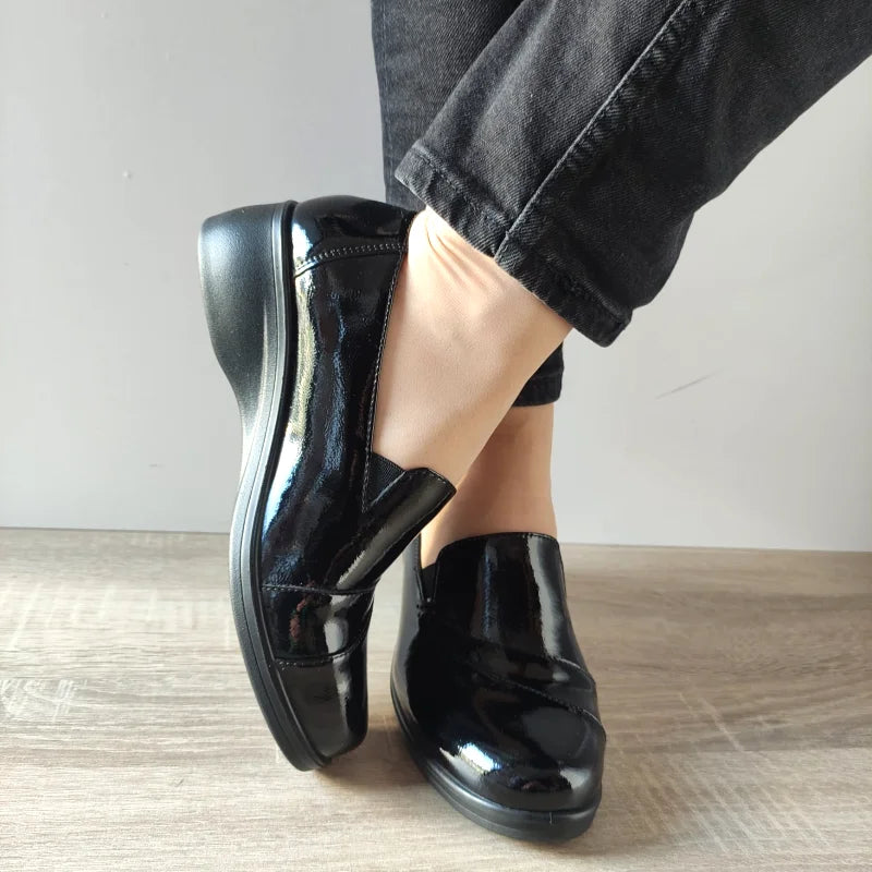 PANTOFI CASUAL DAMA KARISMA 40005B 01-L NEGRI LAC - imagine 5