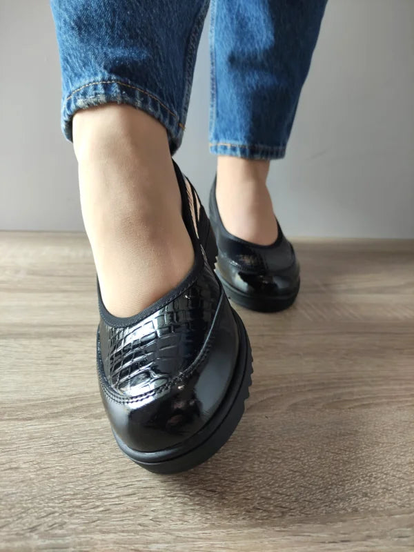 PANTOFI CASUAL DAMA KARISMA 60006A 01-O NEGRI LAC - imagine 5