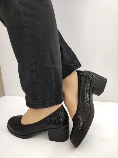 PANTOFI CASUAL DAMA KARISMA 60011A 01-O NEGRI CROCO