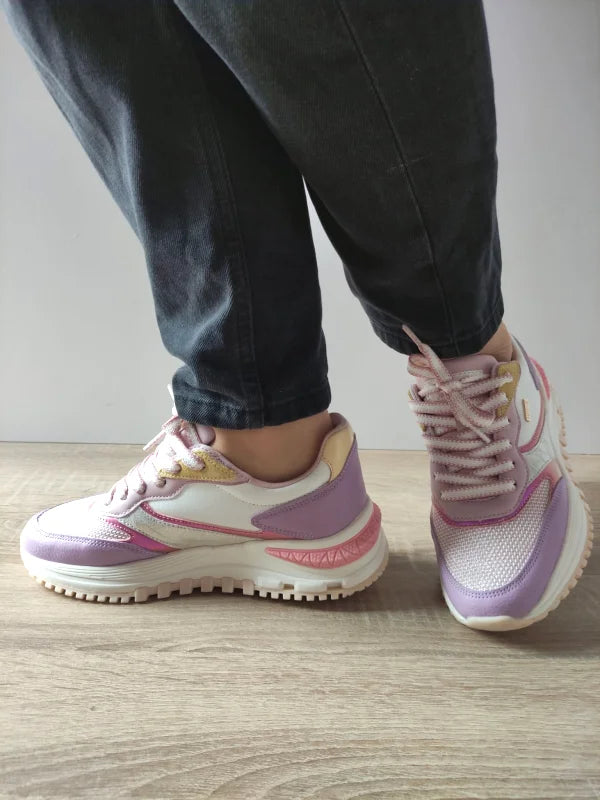 PANTOFI CASUAL DAMA MISSCAT 250533-18 MOV CU ALB