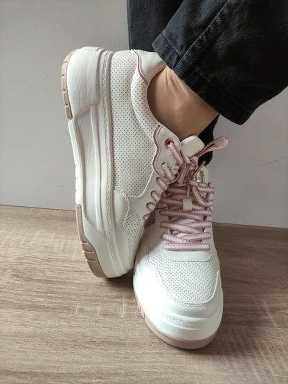 PANTOFI CASUAL DAMA MISSCAT 250536-6 ALBI CU ROZ