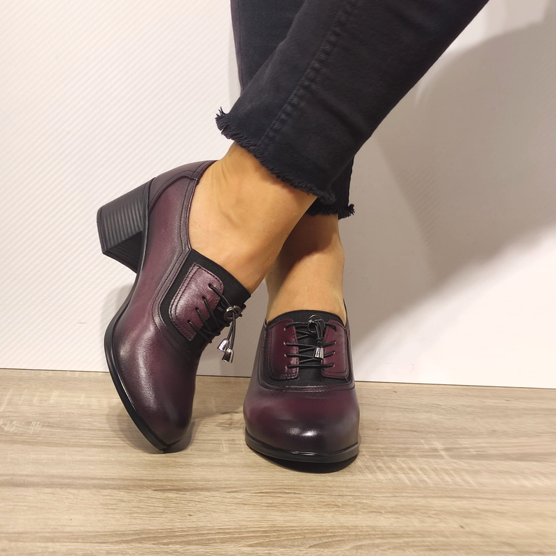 PANTOFI CASUAL DAMA NICOLIS 124494 BORDO - imagine 5