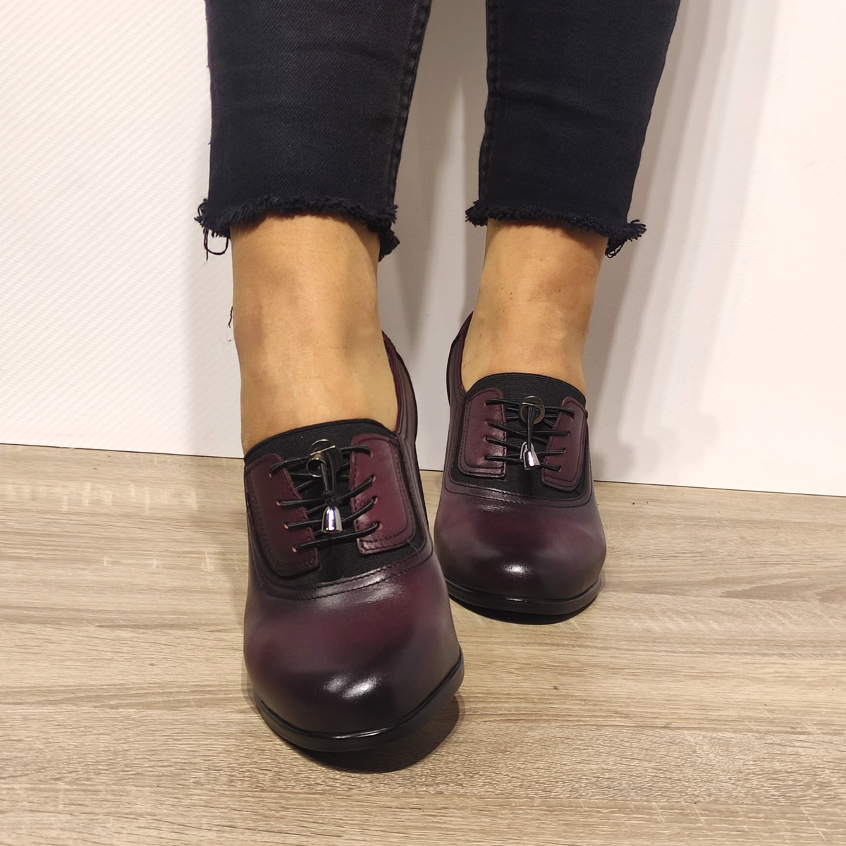 PANTOFI CASUAL DAMA NICOLIS 124494 BORDO - imagine 6