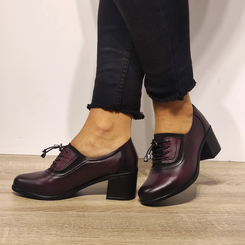 PANTOFI CASUAL DAMA NICOLIS 124494 BORDO - imagine 3