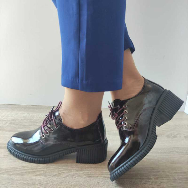 PANTOFI CASUAL DAMA PASS 21601 23-L BORDO LAC - imagine 4