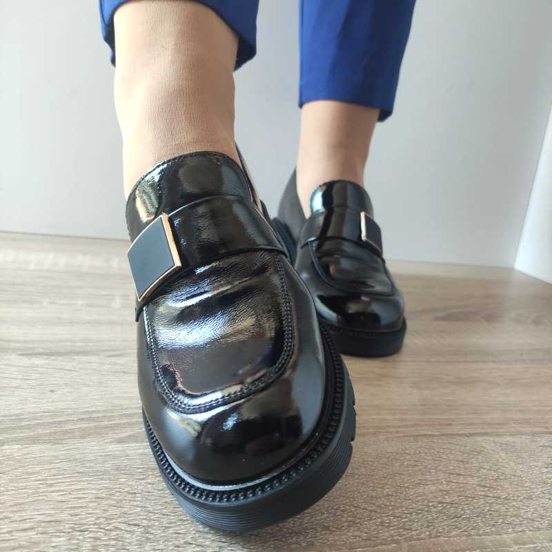 PANTOFI CASUAL DAMA PASS 400007 01-L NEGRI LAC - imagine 5