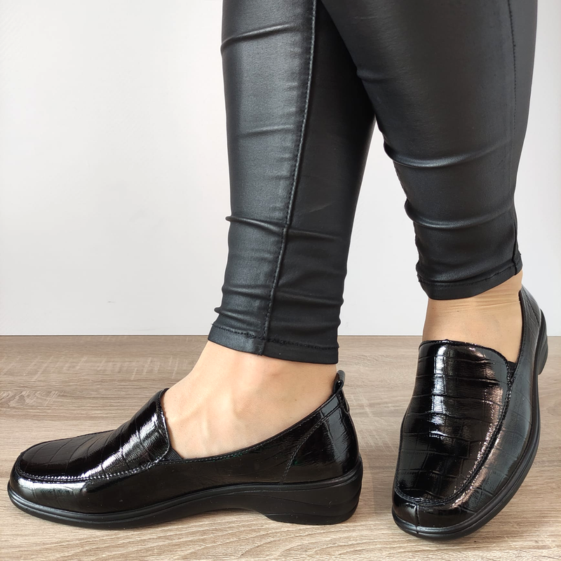 PANTOFI CASUAL DAMA PASS 400017 01-O NEGRI CROCO - imagine 3