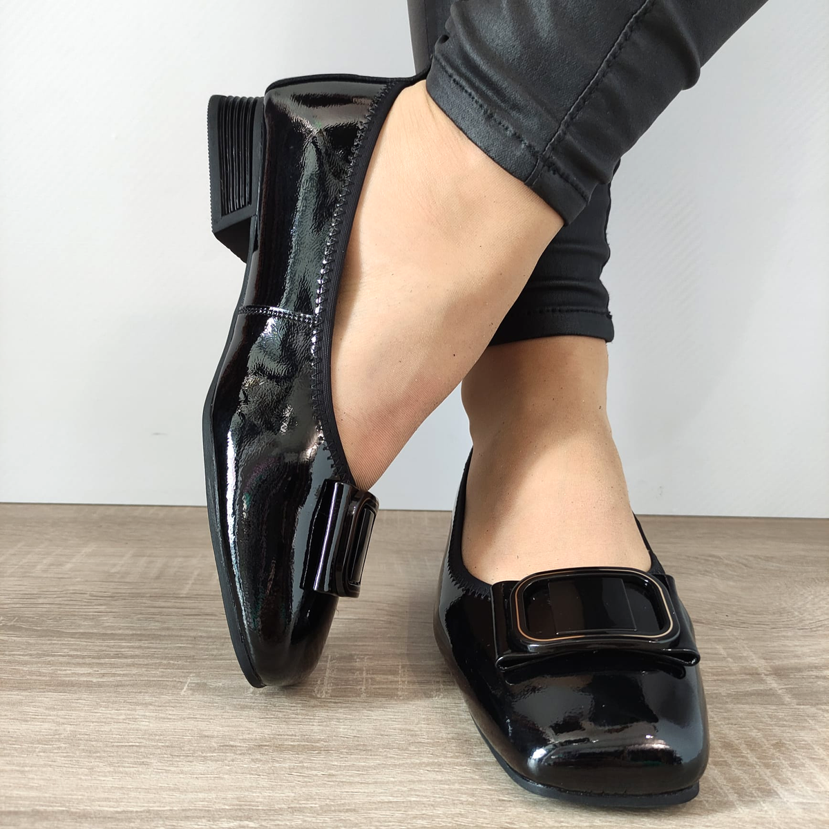 PANTOFI CASUAL DAMA PASS 40017B 01-L NEGRI LAC - imagine 5