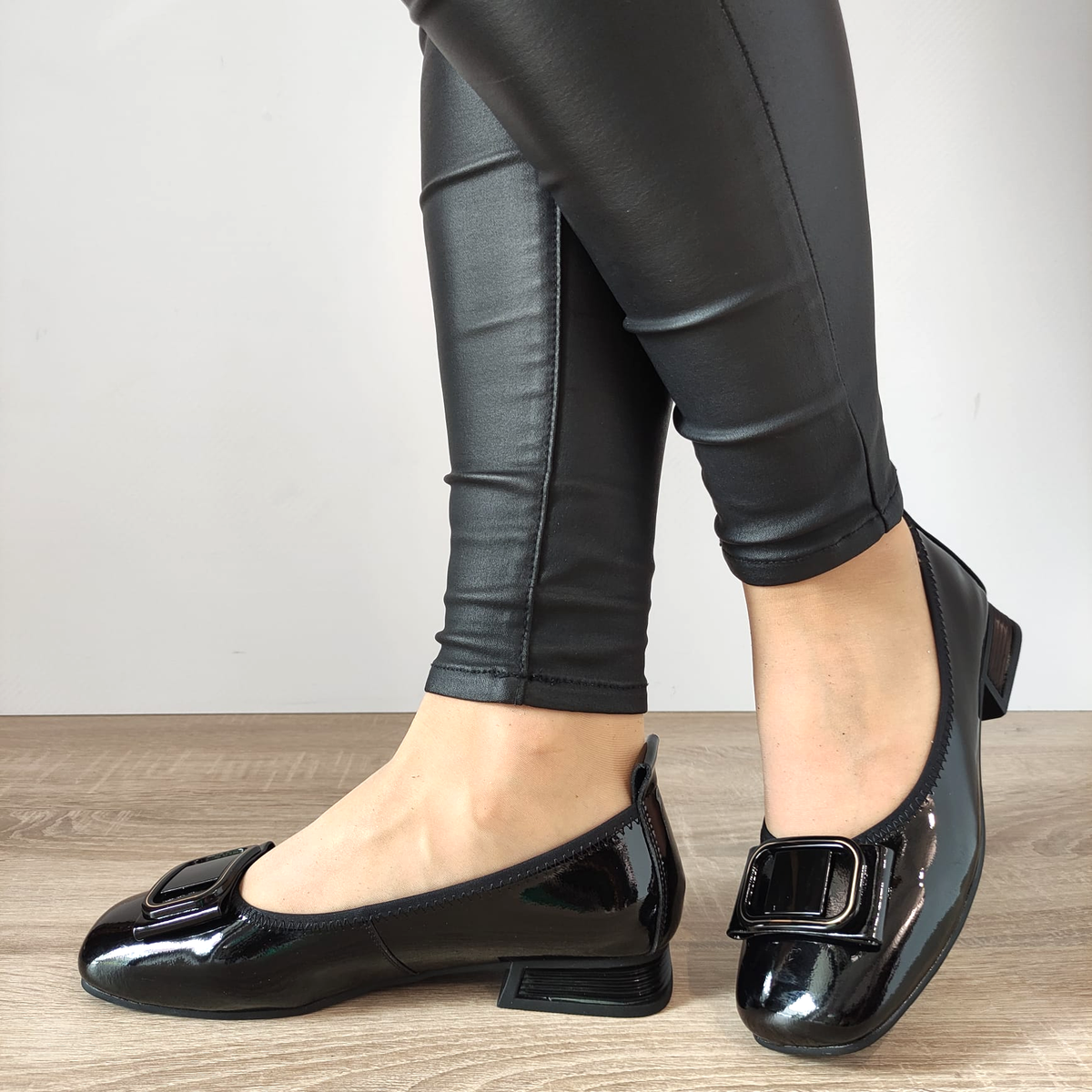 PANTOFI CASUAL DAMA PASS 40017B 01-L NEGRI LAC - imagine 3