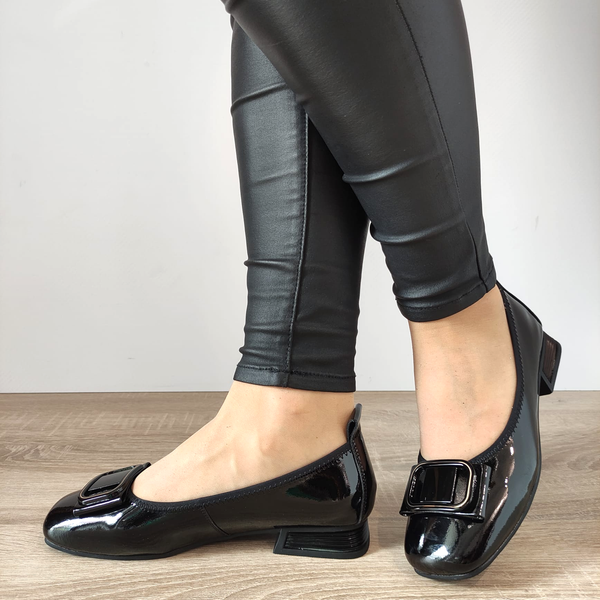 PANTOFI CASUAL DAMA PASS 40017B 01-L NEGRI LAC - imagine 3